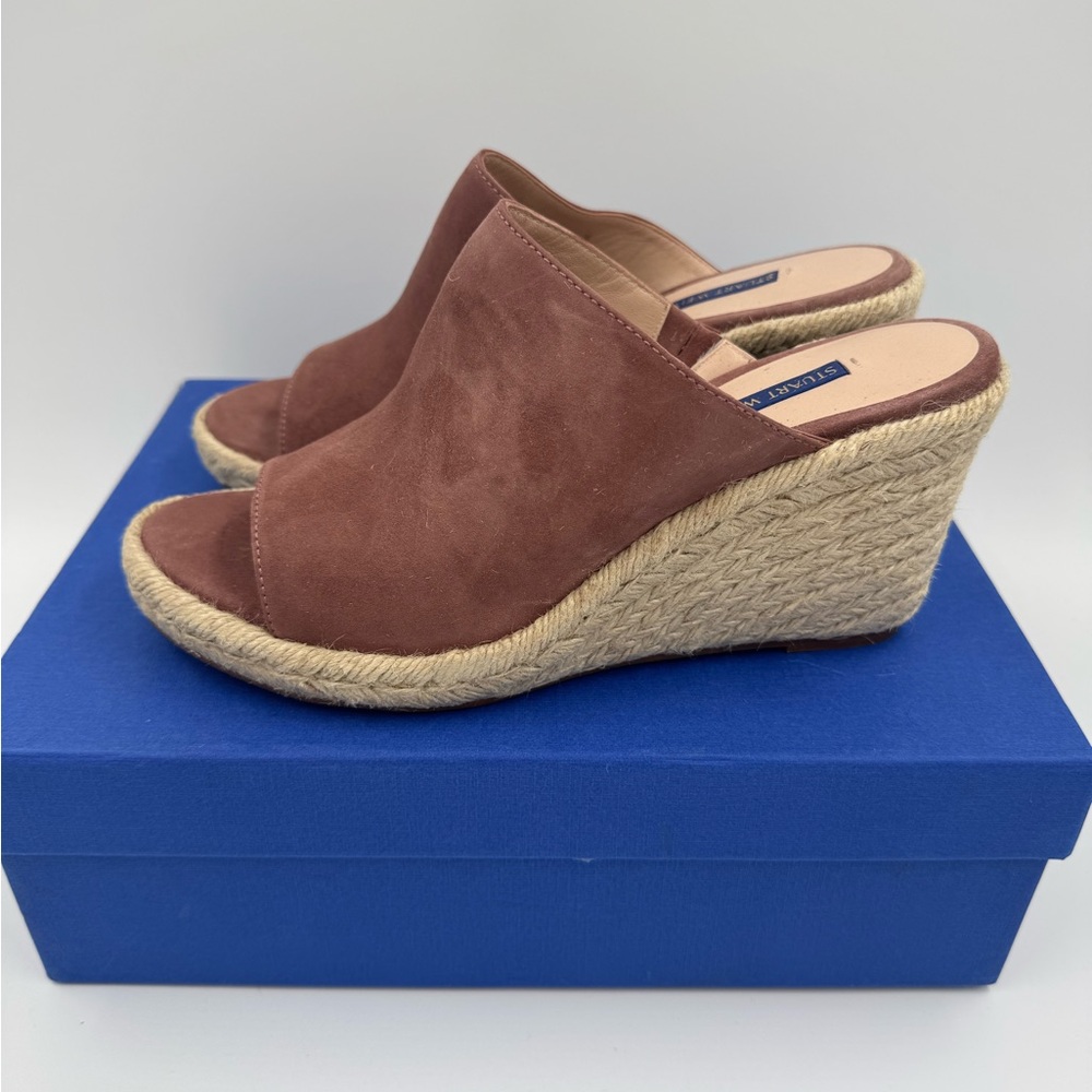 Stuart Weitzman Women's Brown Wedge Sandals - Picture 2 of 10